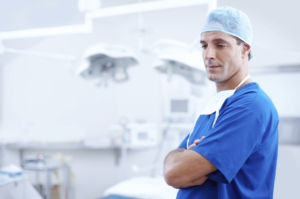 a surgeon in the room
